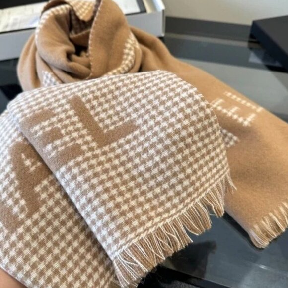 CHANEL Women’s Cream and Tan Soft Scarf - Picture 2 of 5